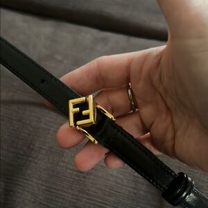 Fendi Black Belt with Gold Logo Buckle brand new can’t return too small